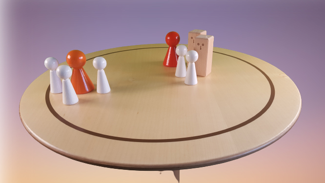 www.systembrett.at &middot; Systembrett-Artikel &middot; 5er-Set Holzfigur 6 cm in blau (mit Hals und ohne Augen);