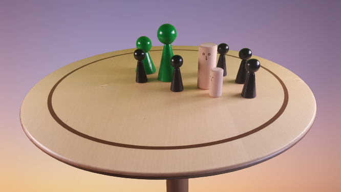 www.systembrett.at &middot; Systembrett-Artikel &middot; 5er-Set Holzfigur 6 cm in blau (mit Hals und ohne Augen);