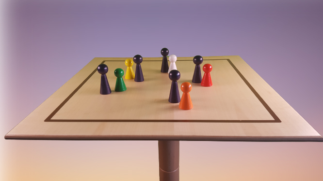 www.systembrett.at &middot; Systembrett-Artikel &middot; 5er-Set Holzfigur 6 cm in blau (mit Hals und ohne Augen);